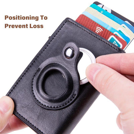 For Airtag Wallet PU Leather Credit Card Money Holder AirTag Case Air Tag Cover - Aimall