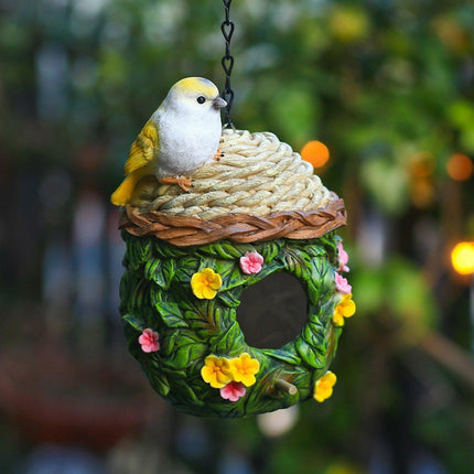 Resin Hanging Birdhouse Outdoor Garden Birdhouse for Birds Wild Birds Nesting