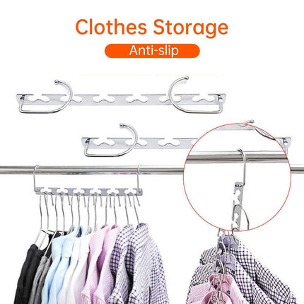 Clothes Hanger Space Saving Hook Folding Wardrobe Multipurpose Rack Coat Pants