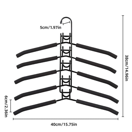 Space-saving Multi-layer Folding Hanger Hook Closet Organizer Clothes Rack