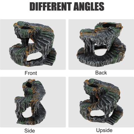Spiral Turtle Platform Aquarium Ornament Landscape Decoration for Fish Tank
