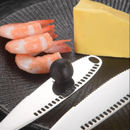 Stainless Steel Butter Knife Cold Hard Butter Serrated Edge Spreader Cheese Jam - Aimall