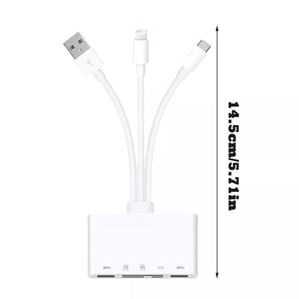 5-in-1 Multi Card Reader USB Adapter for SD Micro SD TF Memory Card Fast Transfer