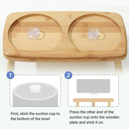 Ceramic Elevated Dog Bowl Anti-Slip Double Bowl for Small Medium Large Dogs