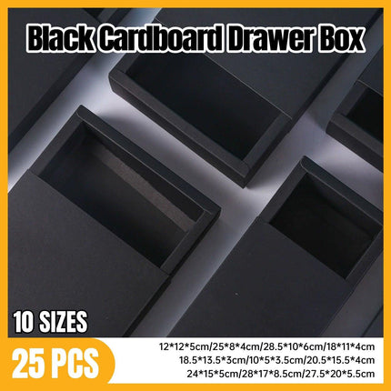 25X Black Kraft Paper Drawer Jewelry Package Necklace Bracelet Gift Package box - Aimall