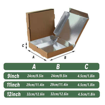 50pcs Aluminum Foil Pizza Packaging Paper Boxes Durable Food Storage Containers