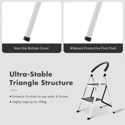 Folding Portable Multi Step Ladder with Handrail Household A Type Iron Ladder