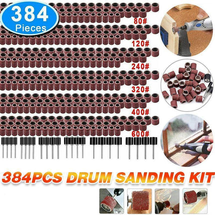 384Pcs Drum Sanding Kit For Nail Drill Bits Dremel Accessories Rotary Tool Set - Aimall