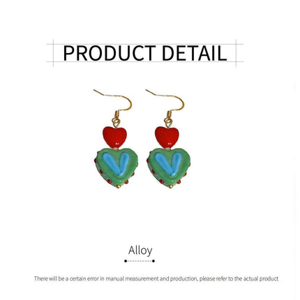 Vintage Contrasting Love Earrings Fashion Jewelry Women Romantic Accessories