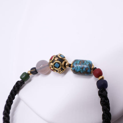 Ethnic Style Handmade Bracelet Color Stone Sky Bead Fashion Round Bead Bracelet