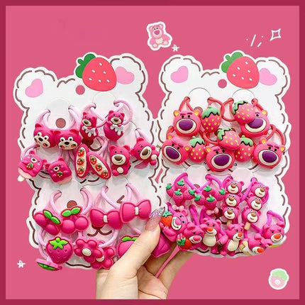 Cute hair bands with cartoon bear and strawberries design