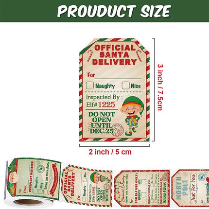 2 Rolls Christmas Stickers Labels Holiday Gift Wrapping Decoration Supplies