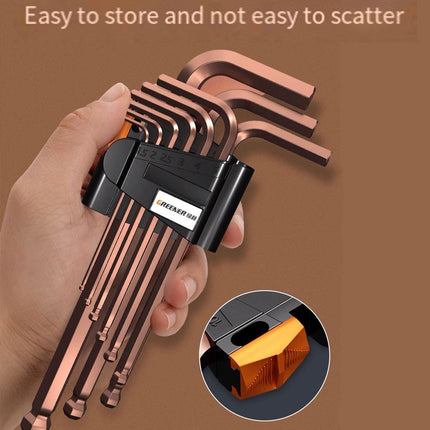 Hexagonal Wrench Set with Plate Handle Multi Size Hex Key Tool Kit for Repair