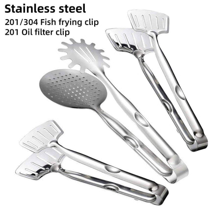 3pcs Stainless Steel Food Tongs Multifunctional Kitchen Cooking Serving Clips