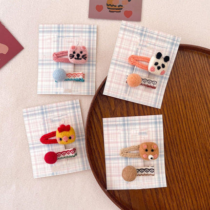 Cute Cartoon Cube Animal Hairpin Fall Winter Fashion Hair Accessories for Women