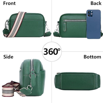 Wide Shoulder Strap Crossbody Fashion Handbag Small Green Square Bag for Women