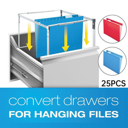 25x Suspension Files Foolscap A4 Hanging Files Folders Tab Colour Filing Cabinet