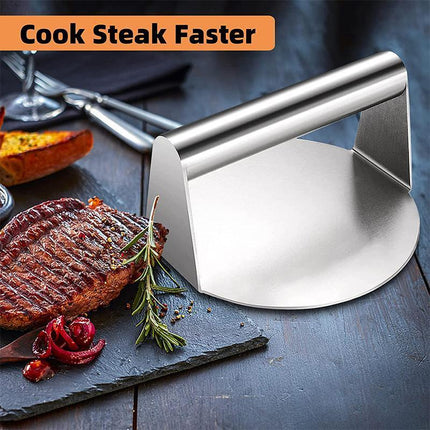 Burger Press Meat Smasher Hamburger Steak No-Rust for Griddle Accessory BBQ Home - Aimall