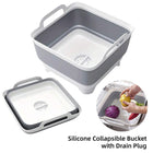 Folding Basket Kitchen Washbasin Draining Basket Portable Vegetable Storage