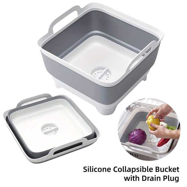 Folding Basket Kitchen Washbasin Draining Basket Portable Vegetable Storage