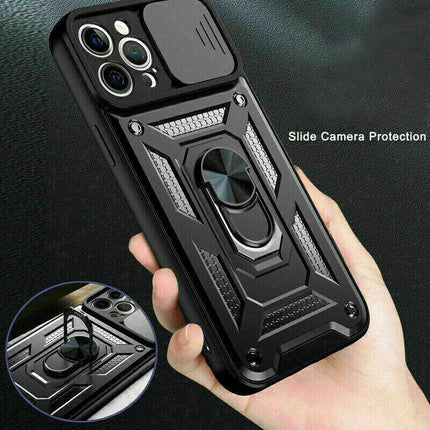 Black Shockproof Ring Case For iPhone 13 Pro Max 12 Pro Max Mini 11 Pro Max - Aimall