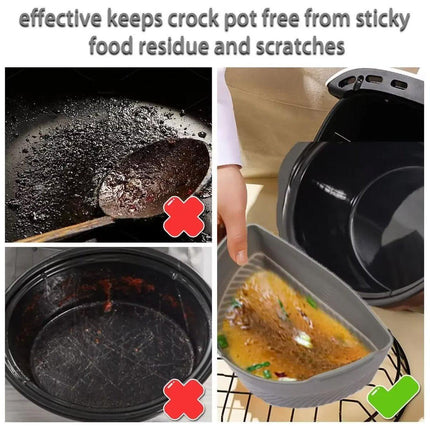 2PCS Reusable Food Grade Slow Cooker Liner Divider Non Stick Easy Clean Pan
