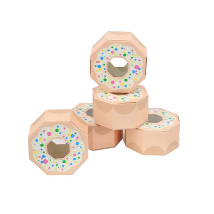 100pcs Wedding Candy Boxes Gift Packaging Doughnut Biscuit Box Paper Party Favor