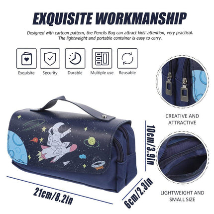Functional Pencil Case Stationery Bag Pen Holder Storage Organizer for School