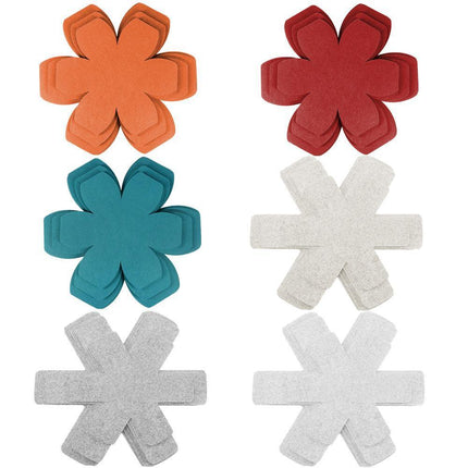 12pcs Thickened Felt Placemats Pan Mats Heat Insulation Flower Shaped Coasters