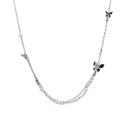 Elegant Butterfly Pendant Necklace for Women Jewelry Layered Chain Design