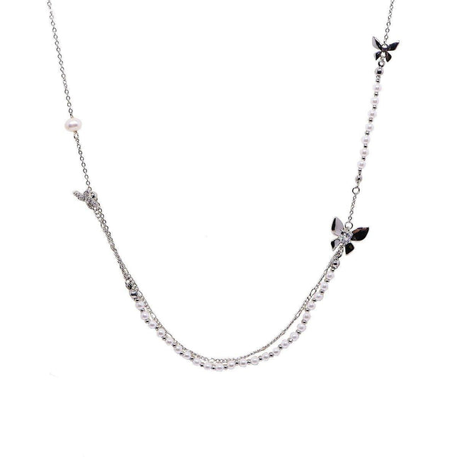 Elegant Butterfly Pendant Necklace for Women Jewelry Layered Chain Design