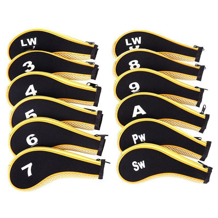 12Pcs Golf Head Cover Iron Putter Driver Headcover Protective Set Club Covers - Aimall
