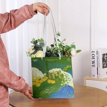 10pcs Floral Oil Painting Tote Bags Gift Packaging for Chinese Valentine's Day