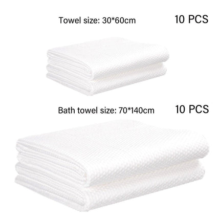 10pcs Disposable Bath Towels Travel Towels Soft Absorbent for Spa Hotel Bathroom