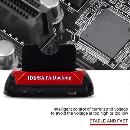 Dual SATA IDE HDD Docking Station 2.5" 3.5" Hard Disk Drive Dock Reader OTB Card