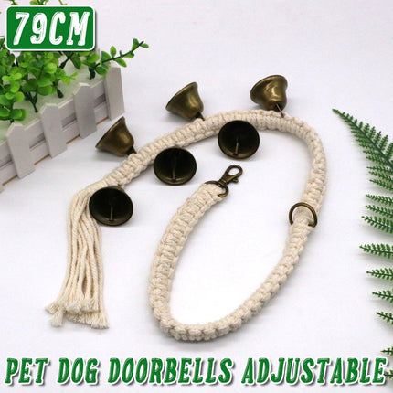Adjustable Doorbell Hanging Rope Dog Training Bell Cat Teasing Braided Trainer