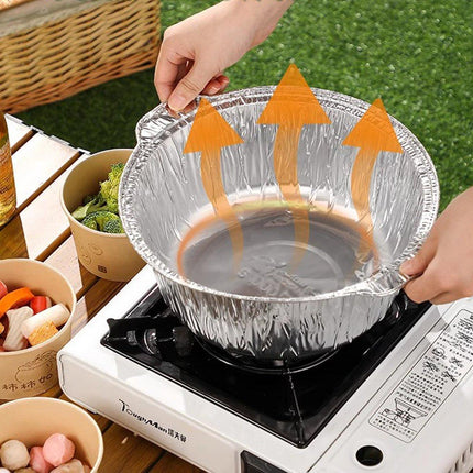 10PCS Duty Aluminum Foil Pots for Hotpot Camping Picnic Tinfoil field cutlery