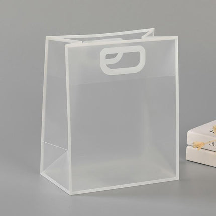 25pcs Transparent Frosted PVC Tote Bags Clear Plastic Gift and Clothing Bags