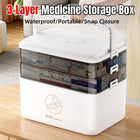 Large Portable Medicine Storage Box Multi-layer Plastic First Aid Emergency Box