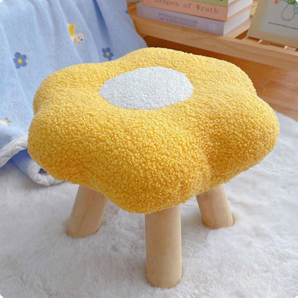 Small Flower Short Stool for Entryway or Living Room Shoe Bench or Footrest