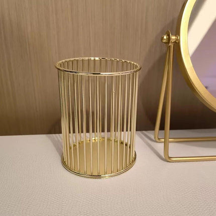 2PCS Metal Pen Holder Desktop Organizer Multifunctional Storage Bucket Office