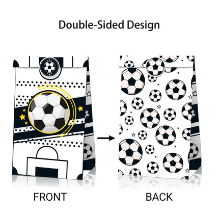 Fashion Football Sport Gift Bags Green Kraft Paper Sticker Set Party Favor Bags