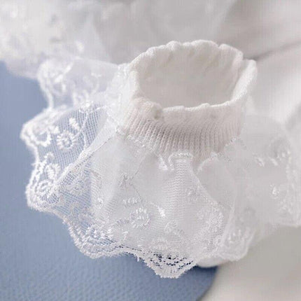 Girls Kids Lace Ruffle Ankle Short Socks Frilly Toddler Princess Socks 0-9 Yrad M Size - Aimall