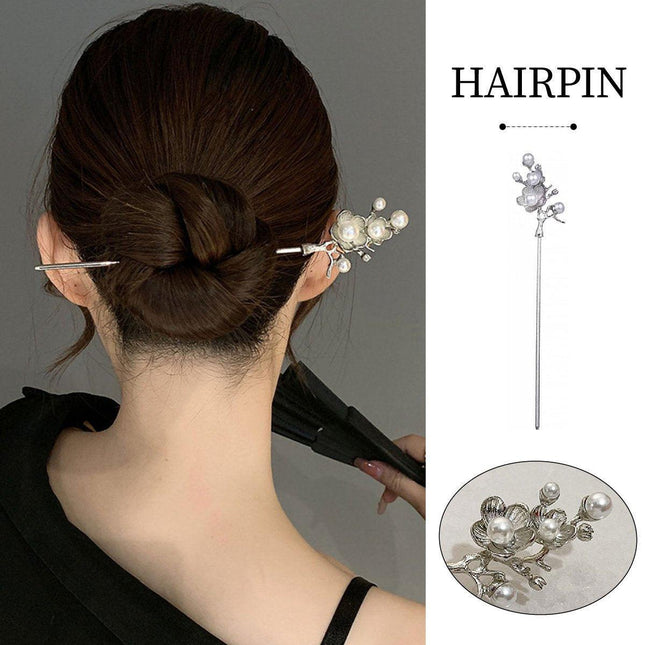 New Chinese Style Hanfu Headdress Imitation Pearl Plum Fringe Hairpin