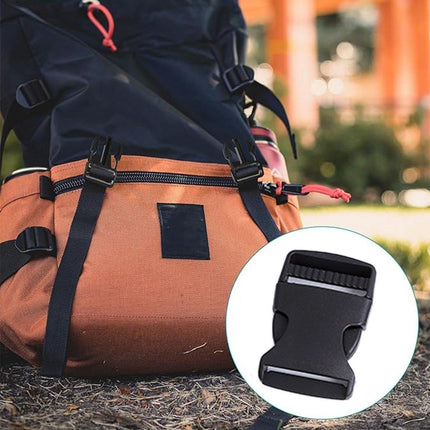 10pcs Black Plastic Buckle Clips for School Bag Backpack Strap Multifunctional