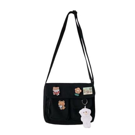 Cute Girl Crossbody Canvas Bag Womens Shoulder Bag Messenger Handbag Casual Tote