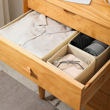 6Piece Set Foldable Non-woven Underwear Bra Socks Storage Box Drawer Organizer