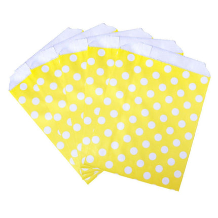 100pcs Colourful Polka Dot Paper Bags for Food Desserts Party Treats Packaging