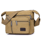 Multi Layer Canvas Crossbody Bag Casual Shoulder Bag for Travel Messenger Bag