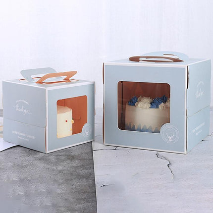 30PCS White Portable Cake Boxes Display Window Packing Case Party with Handle Birthday - Aimall